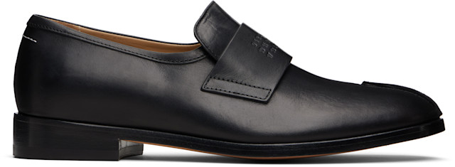 MM6 Maison Margiela: ブラック New Classic ステッチ ローファー