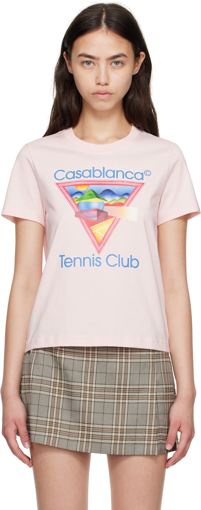 Casablanca テニスクラブ M ドット柄シャツ　ピンク Casablanca: Pink Tennis Club T-shirt | SSENSE