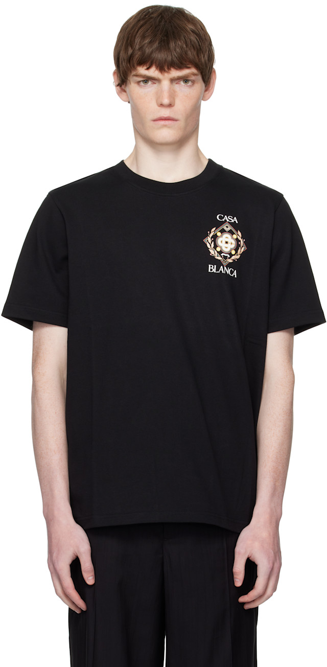 Casablanca: Black Tennis Club Icon Short-Sleeve T-Shirt | SSENSE