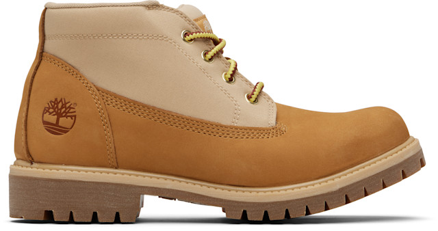 Timberland: Tan & Beige 'Timberland Premium' Mid Chukka Boots | SSENSE