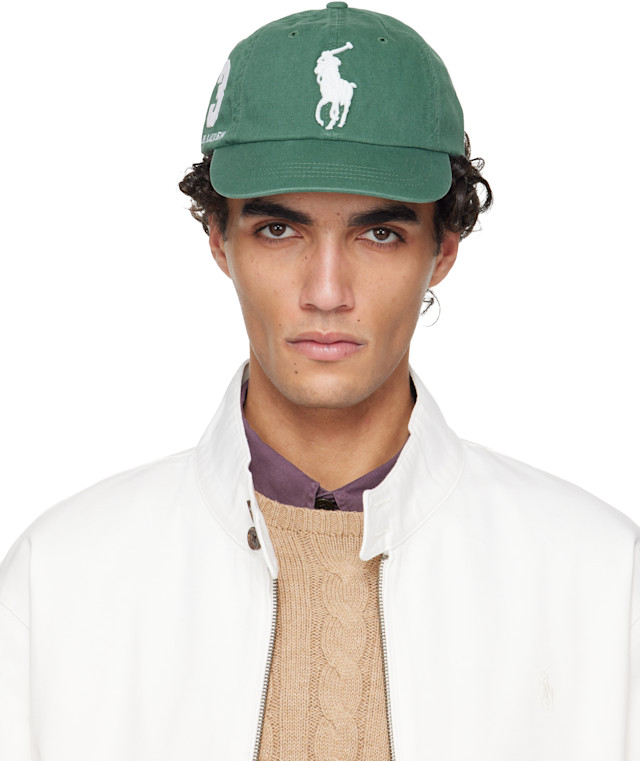 Polo Ralph Lauren: Green Big Pony Twill Ball Cap | SSENSE Canada