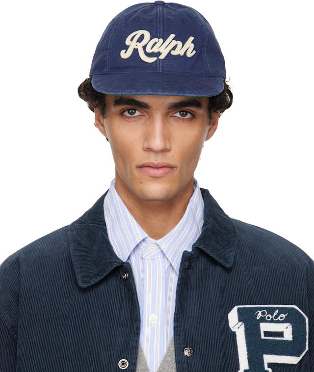 Polo Ralph Lauren: ネイビー 'The Ralph' ロゴ ツイル ベースボール