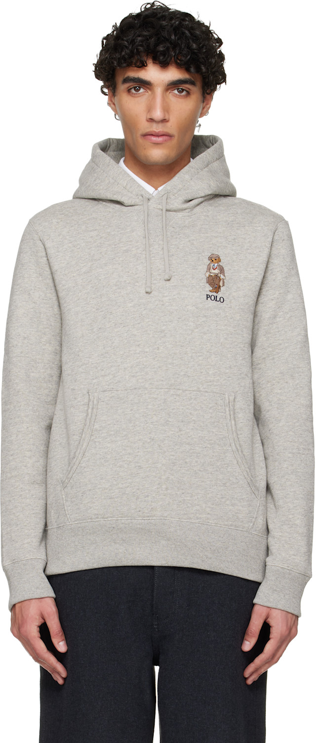 Ralph Lauren Polo Bear Hoodie XL グレー Polo Ralph Lauren Polo Bear Fleece Hoodie Men's XL Gray Cotton
