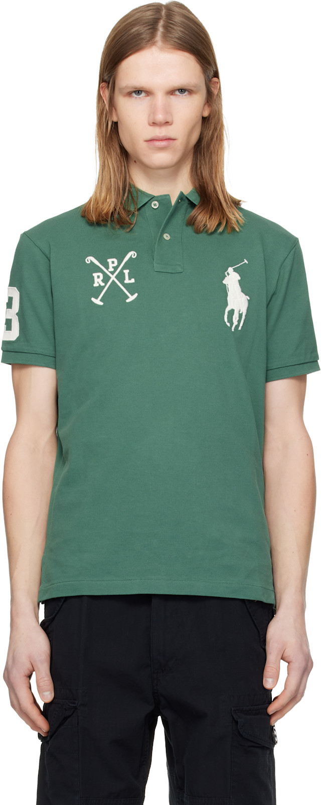 Polo Ralph Lauren: Green Mesh Short Sleeve Polo | SSENSE