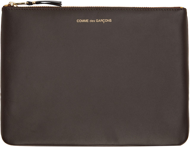 COMME des GARÇONS WALLETS: Brown Classic Group Pouch | SSENSE Canada
