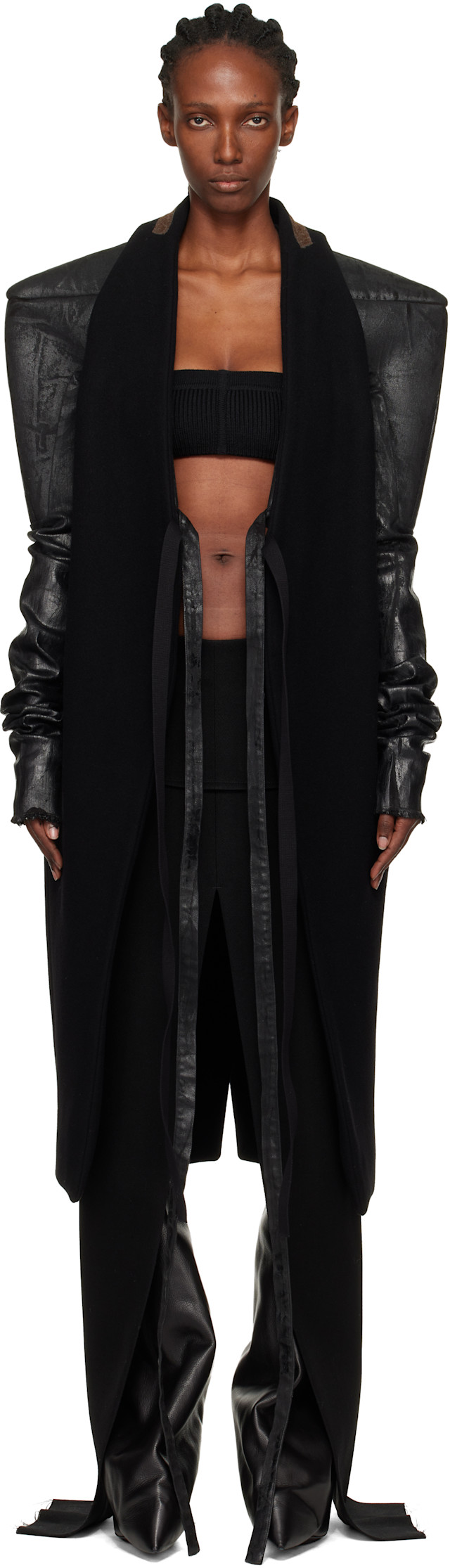 Rick Owens: Black Concordians SL Cyclops Coat | SSENSE Canada