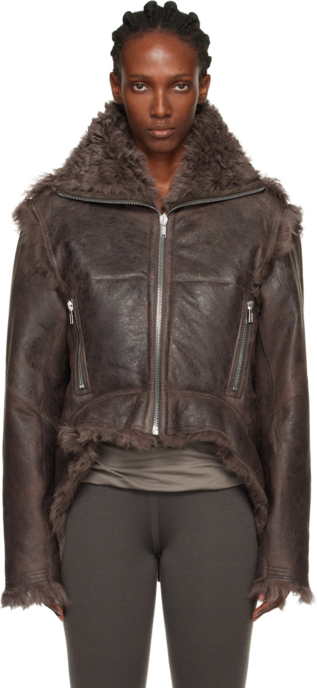 Rick Owens: Gray Concordians Exploder Reversible Shearling Jacket