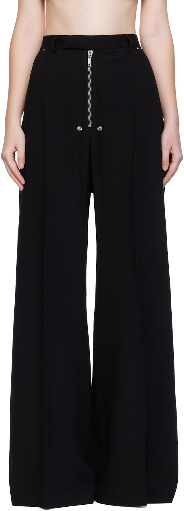 Rick Owens: Black Concordians Tailored Wide Belas Trousers | SSENSE