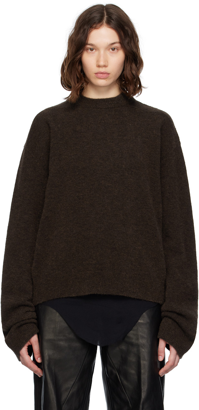 Rick Owens: Brown Concordians Tommy LS Sweater | SSENSE