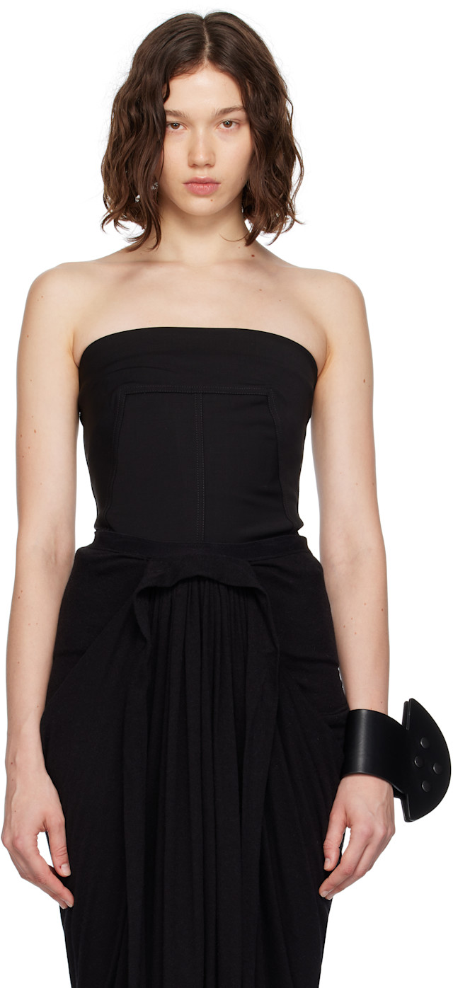 Rick Owens: Black Concordians Wool Bustier Top | SSENSE