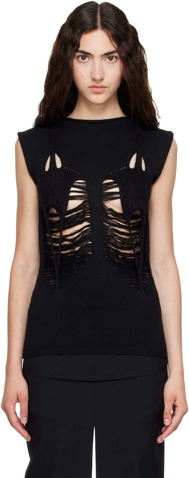 Rick Owens: Black Hollywood Tanja Top | SSENSE