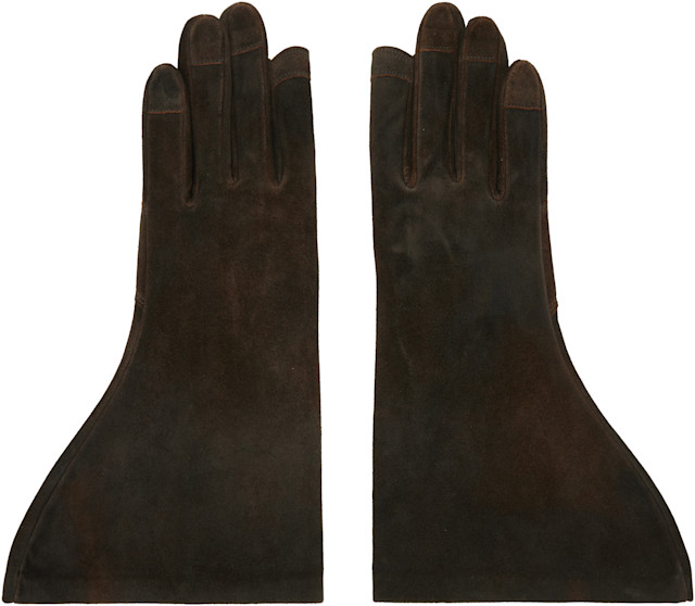 Rick Owens: Indigo Concordians Gleam Gloves | SSENSE