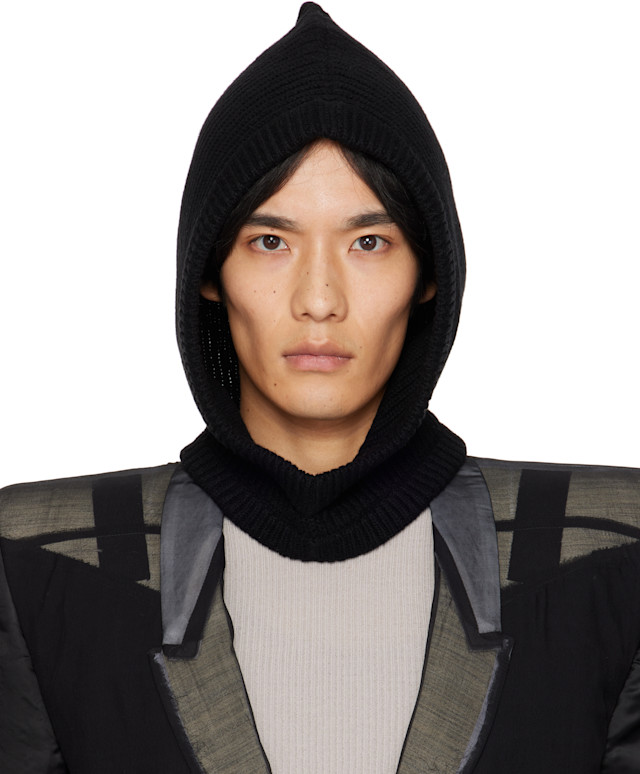 Rick Owens: ブラック Concordians カシミヤ フード | SSENSE 日本