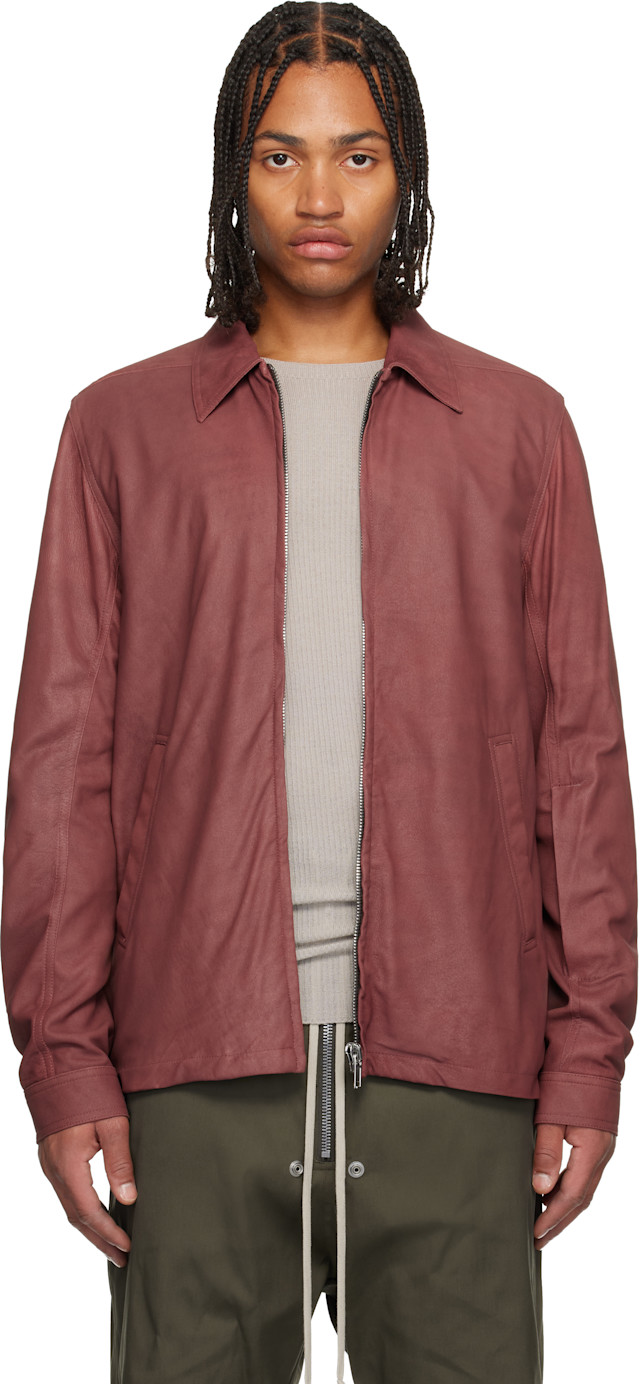 Rick Owens: Pink Concordians Brad Leather Jacket | SSENSE