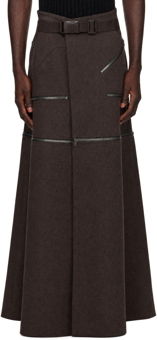 Rick Owens: ブラウン Concordians Odetta スカート | SSENSE 日本