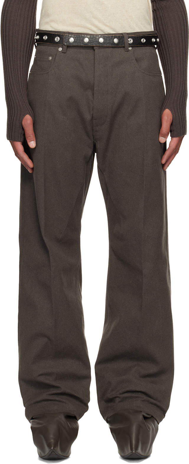 Rick Owens: Brown Concordians Geth Jeans | SSENSE