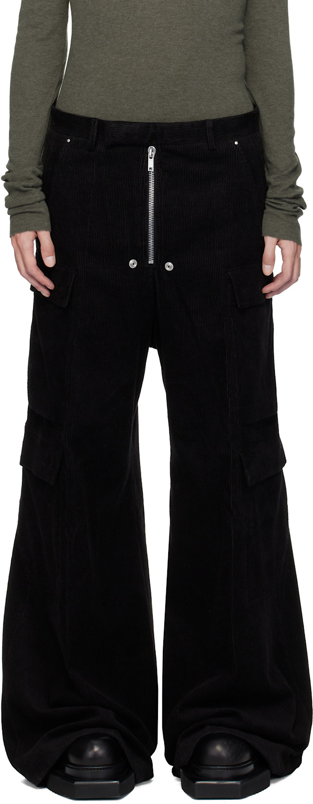 Rick Owens: Black Concordians Tailored Cargobelas Cargo Pants | SSENSE