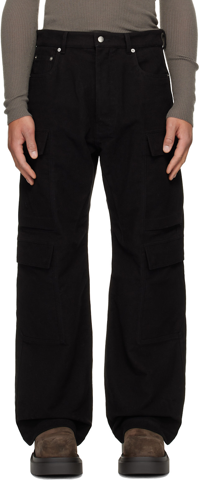 Rick Owens: ブラック Concordians Double カーゴパンツ | SSENSE 日本