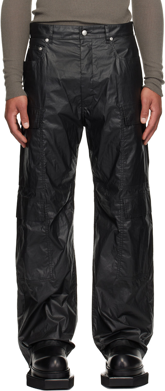 Rick Owens: ブラック Concordians Double カーゴパンツ | SSENSE 日本