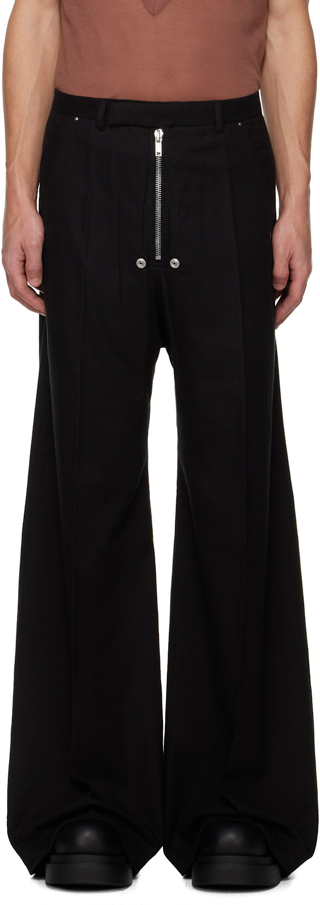 Rick Owens: Black Concordians Tailored Wide Bela Trousers | SSENSE
