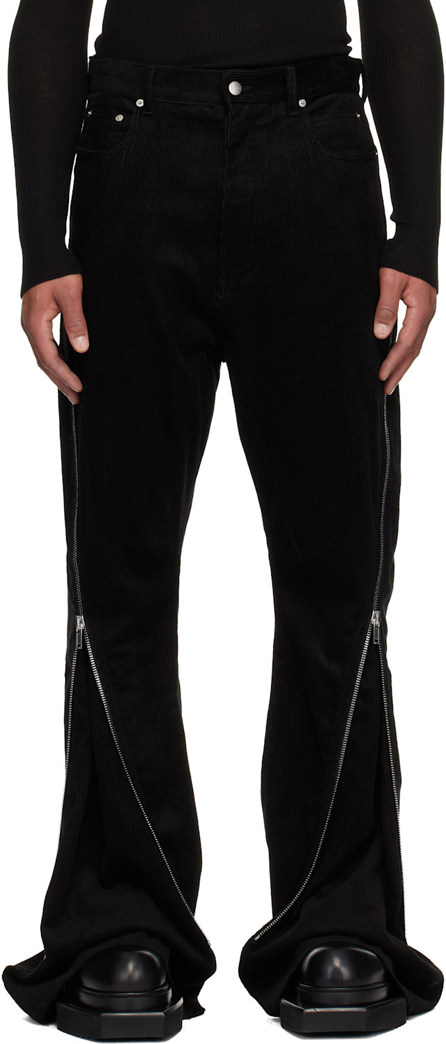 Rick Owens: ブラック Concordians Bolan Banana トラウザーズ Rick Owens: ブラック Concordians Bolan Banana トラウザーズ