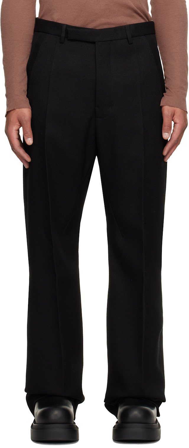 Rick Owens: Black Concordians Tailored Geth Trousers | SSENSE