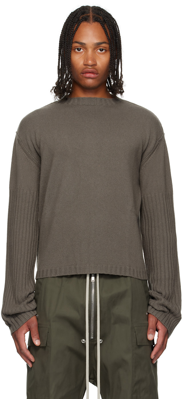 Rick Owens: Gray Concordians Round Neck Sweater | SSENSE