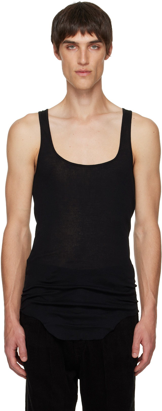 Rick owens 25AW PONY TANK SLIM タンクトップ Rick Owens: Black Concordians Pony Slim Tank Top | SSENSE