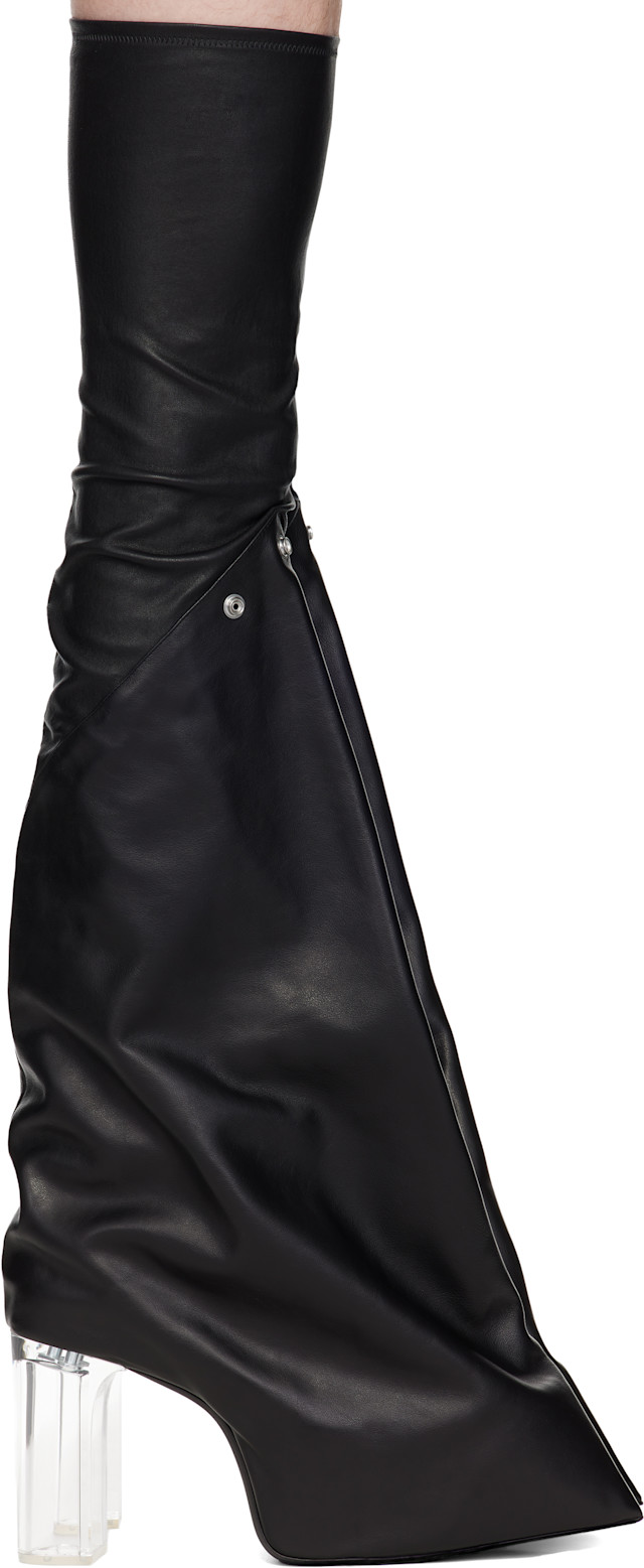 Rick Owens: Black Concordians Taco Kiss Boots | SSENSE Canada