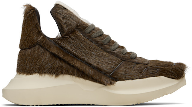 靴 Rick Owens GETH RUNNER 42cm Rick Owens: Brown Concordians Geth Runner Sneakers | SSENSE