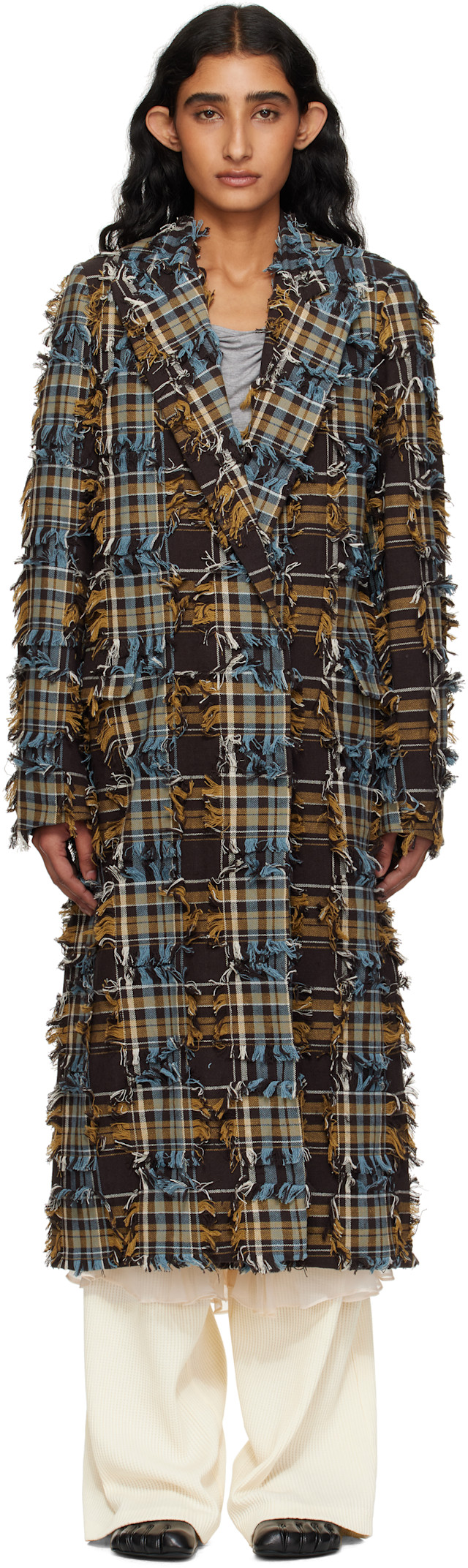 Collina Strada: Brown & Blue Wolverine Coat | SSENSE