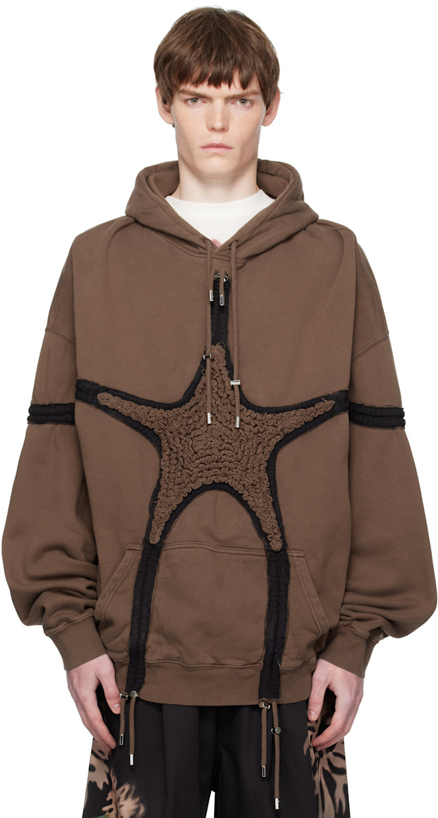 collina strada パーカー Collina Strada: Brown Soft Star Hoodie | SSENSE