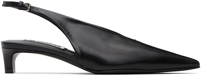 Jil Sander: Black Slingback Heels | SSENSE