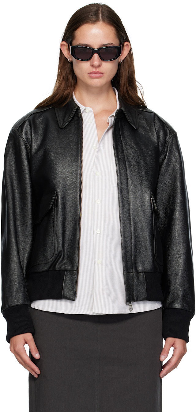 COOR: Black A2 Leather Jacket | SSENSE