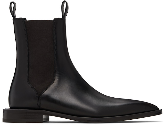 Lanvin: Black Pointed Toe Chelsea Boots | SSENSE