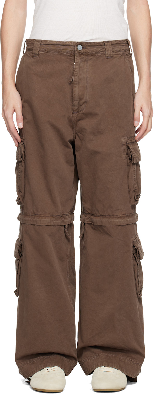 ERL ブラウン カーゴパンツ ERL - イーアールエル】UNISEX CARGO PANTS WOVEN / Brown(パンツ