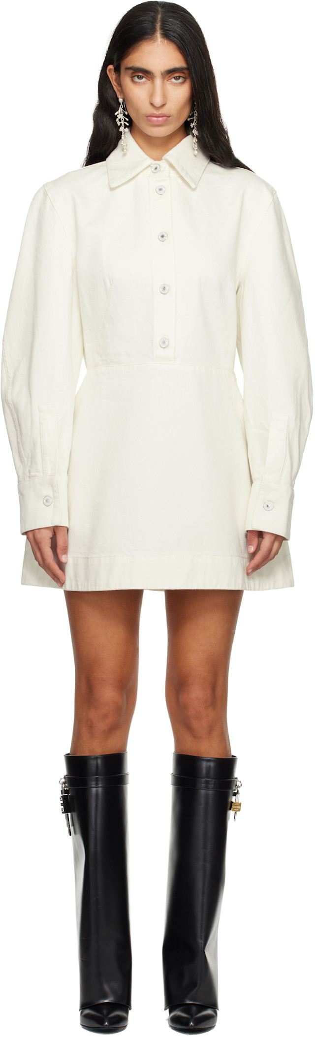Givenchy Women's Dress in Denim - Off White - Size 2