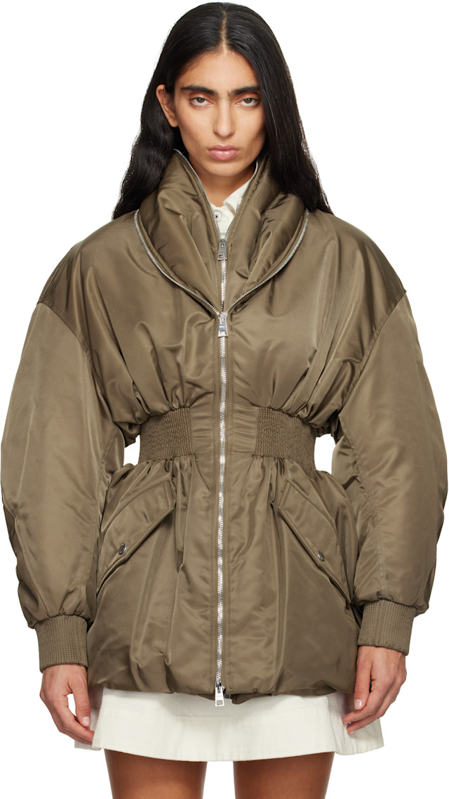 Givenchy: Khaki Hourglass Bomber Jacket | SSENSE