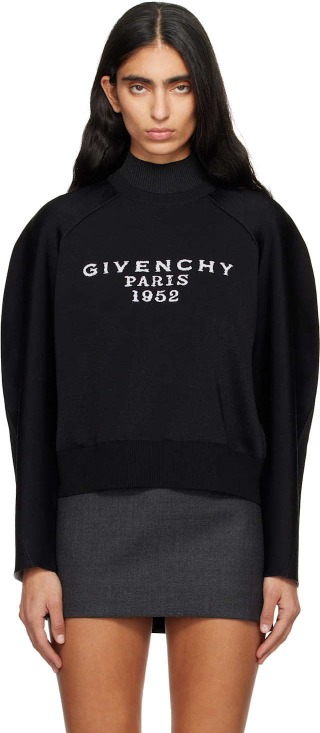 zaruboo　GIVENCHY 新品　ブラック セーター XL Givenchy: Black 'Givenchy' Signature Sweater | SSENSE Canada