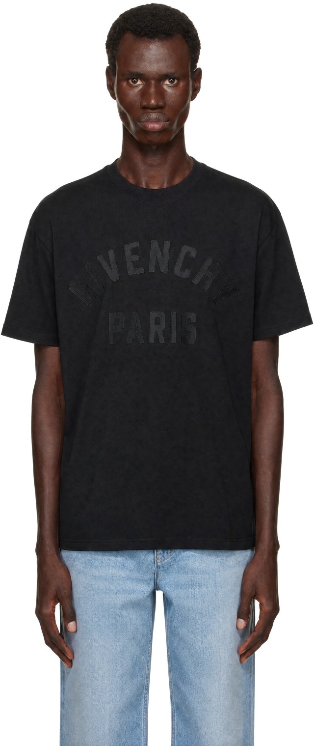 Givenchy: ブラック レギュラーフィット Tシャツ | SSENSE 日本