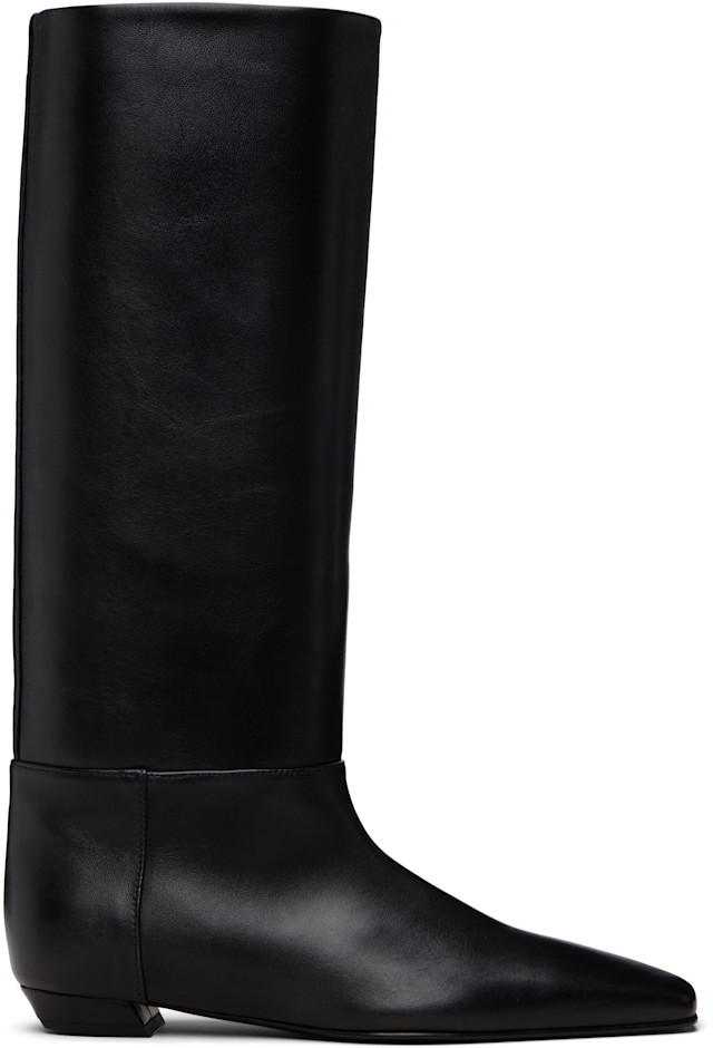 Proenza Schouler: Black Trap Flat Boots | SSENSE