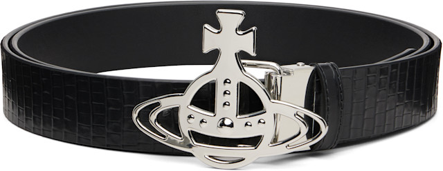 Vivienne Westwood: Black Line Orb Buckle Belt | SSENSE Canada