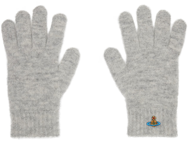 Vivienne Westwood: Gray Fluffy Gloves | SSENSE