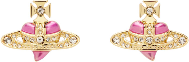 Vivienne Westwood DIAMANTE HEARTシング Vivienne Westwood: New Diamante Heart Earrings | SSENSE