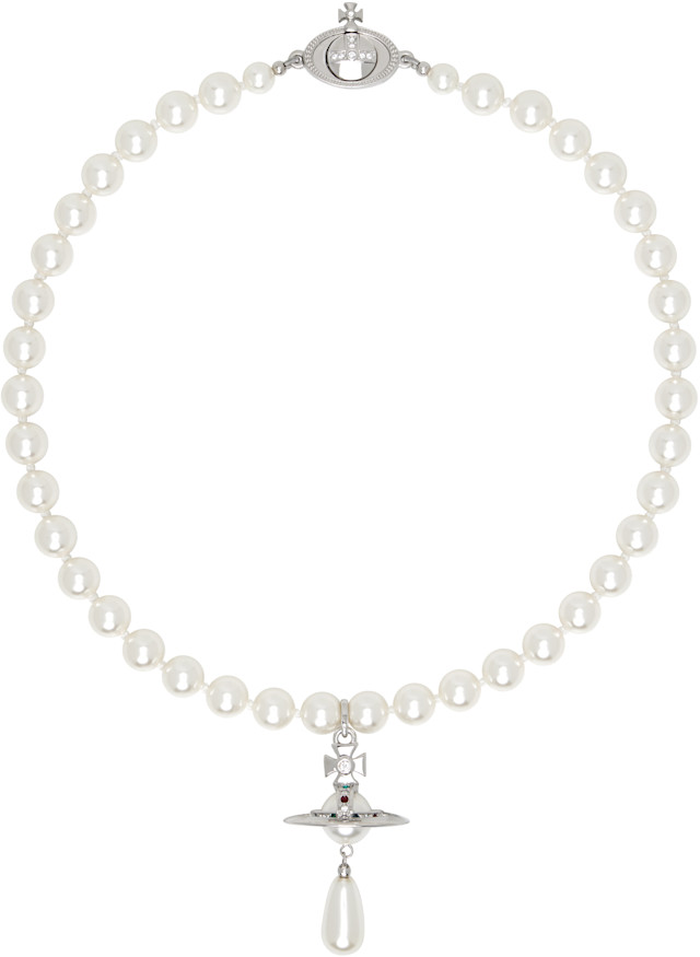Vivienne westwood チョーカー Vivienne Westwood: One Row Pearl Drop チョーカー | SSENSE 日本