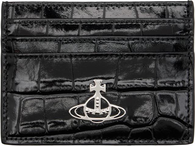 Vivienne Westwood / ラインオーブレターウォレット ブラック Vivienne Westwood: Black Orb Passport Holder | SSENSE