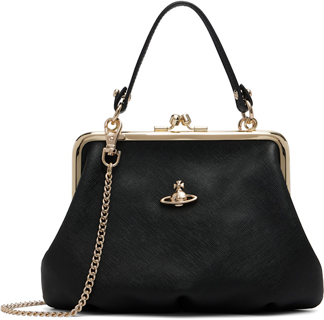 Vivienne Westwood ヘビ柄ボストンバッグ Vivienne Westwood: Black Granny Frame Bag | SSENSE
