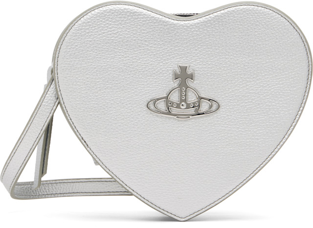 Vivienne Westwood: Silver Louise Heart Crossbody Bag | SSENSE