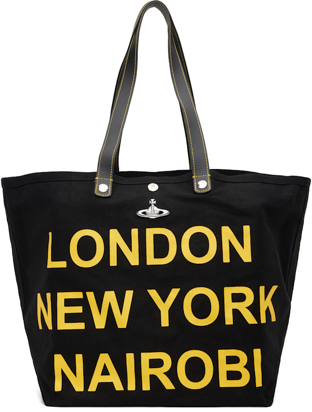 Vivienne Westwood: Black Utility Shopper Tote | SSENSE