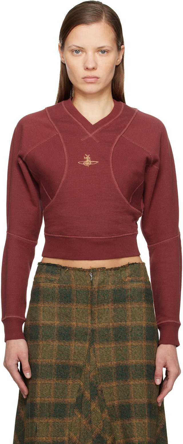 Vivienne Westwood: Red Cropped Pourpoint Sweatshirt | SSENSE